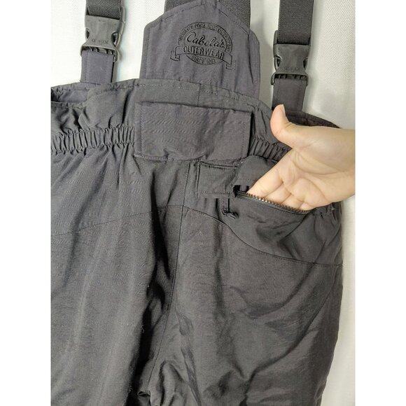 Cabelas Mens Insulated Snow Bib Pants With Adjustable Straps Size S Black - Picture 9 of 16